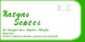 matyas septei business card